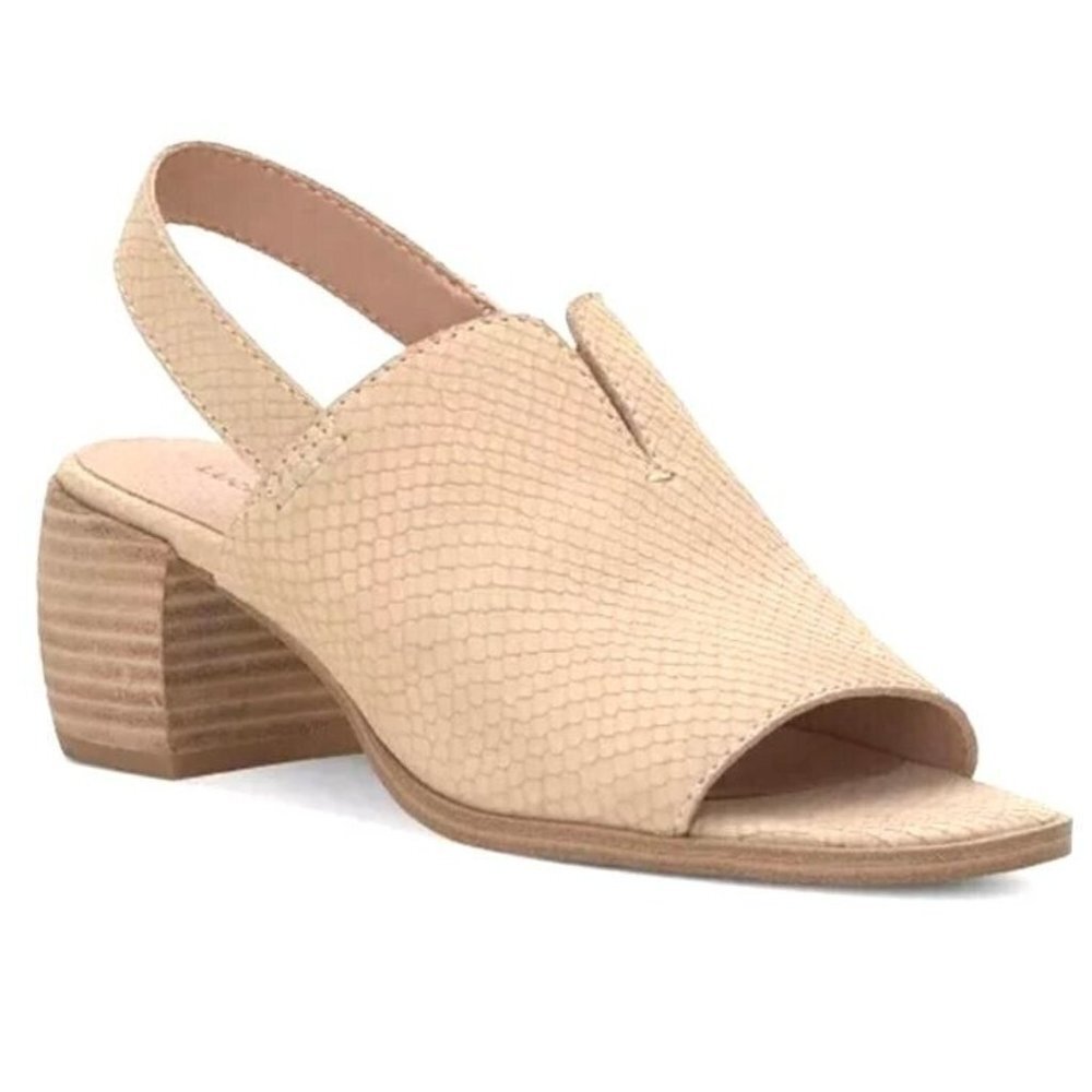Lucky Brand Warm Sand Women's Jaila Block-Heel Slingback Shooties Sandal Size 10